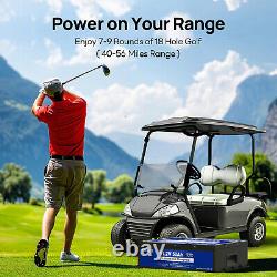 48V 50Ah LiFePO4 Lithium Battery Golf Cart with 18A Charger Smart Monitor Solar