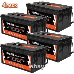 4Pack 12V 200Ah LiFePO4 Lithium Iron Phosph Battery for Home Backup, RV, Camping