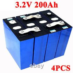 4Pcs 3.2V 200Ah 12V 24V Battery LiFePO4 Iron Phosphate Starter Battery Solar