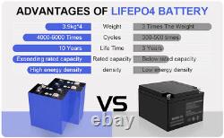 4pcs 3.2V 202Ah LiFePO4 (Lithium Iron Phosphate) Battery Pack Cell 12V with Bolts