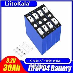 4pcs LiitoKala 3.2V 30Ah LiFePO4 battery cell Lithium iron phosphate deep cycles
