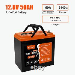640W 12.8V 50Ah LiFePO4 Lithium Iron Battery Deep Cycle BMS For Solar RV Boat