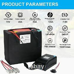 72V 40Ah Lithium LiFePO4 Battery Pack for 3000W Electric Bike Scooter