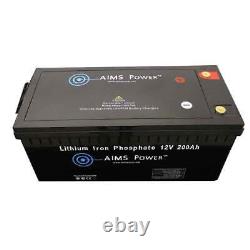 AIMS Power Lithium Battery 12V 200Ah LiFePO4 Lithium Iron Phosphate with Bluetoo