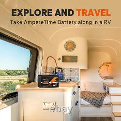 Ampere Time 12V 100Ah LiFePO4 Lithium Battery for RV Off-grid Trolling Motor
