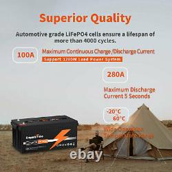 Ampere Time 12V 200AH LiFePO4 Deep Cycle Lithium Battery for RV Marine Off-grid