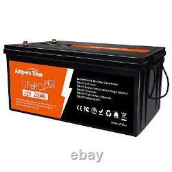 Ampere Time 12V 200AH Plus LiFePO4 Lithium Battery Built-in 200A BMS For RV