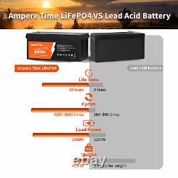 Ampere Time 12V 200AH Plus LiFePO4 Lithium Battery Built-in 200A BMS For RV