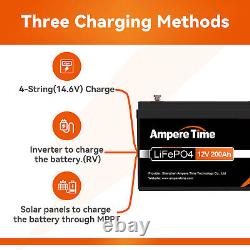 Ampere Time 12V 200Ah LiFePO4 Deep Cycle Lithium Battery for RV Marine Used