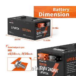 Ampere Time 12V 240Ah Lithium Battery Server Rack LiFePO4 for Off-grid Solar RV