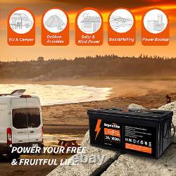 Ampere Time 24V 100Ah 4000+ Cycles Lithium Battery 2560Wh Grade A Cells LiFePO4