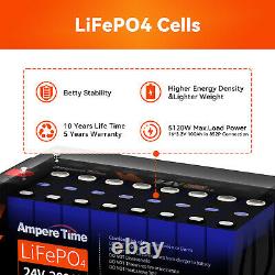 Ampere Time 24V 200AH LiFePO4 Deep Cycle Lithium Battery for Solar/backup power