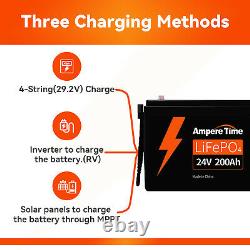 Ampere Time 24V 200AH LiFePO4 Deep Cycle Lithium Battery for Solar/backup power