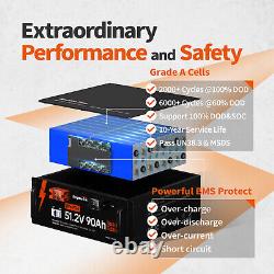 Ampere Time 51.2V 90Ah LiFePO4 Server Rack Lithium Battery for RV Energy Stock