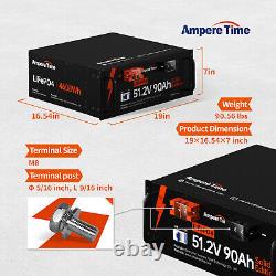 Ampere Time 51.2V 90Ah Lithium Battery Server Rack LiFePO4 Battery for RV Solar