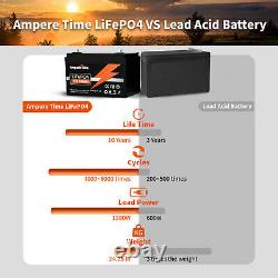 Ampere Time LiFePO4 12V 100Ah Lithium Deep Cycle Battery for RV Solar System