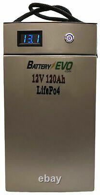 Battery Evo 12V Lithium LiFePO4 LFP 120Ah 1.5 Kwh with 175A BMS and 350A Max Solar