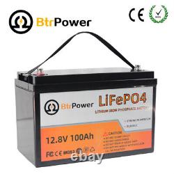 BtrPower 12V 100Ah Lithium lifepo4 Battery For RV Marine Solar System Deep Cycle