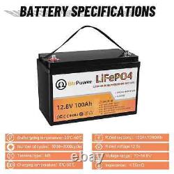 BtrPower 12V 100Ah Lithium lifepo4 Battery For RV Marine Solar System Deep Cycle