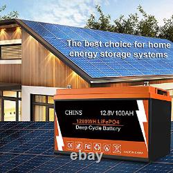 CHINS 12V 100Ah LiFePO4 Smart Lithium Iron Battery With Built-in Bluetooth for RV