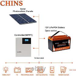 CHINS 12V 100Ah LiFePO4 Smart Lithium Iron Battery With Built-in Bluetooth for RV
