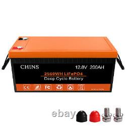 CHINS 12V 200Ah LiFePO4 Lithium Iron Phosphate Deep Cycle Battery BMS