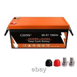 CHINS Bluetooth 36V 100Ah LiFePO4 Battery, Perfect for 36V Golf Cart and RV etc