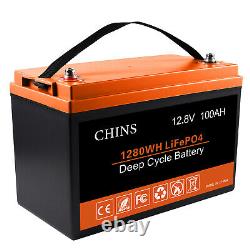 CHINS LiFePO4 Battery 12V 100AH 200AH 300AH Deep Cycle Lithium Battery RV Solar