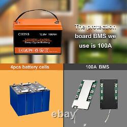 CHINS LiFePO4 Battery 12V 100AH 200AH 300AH Deep Cycle Lithium Battery RV Solar