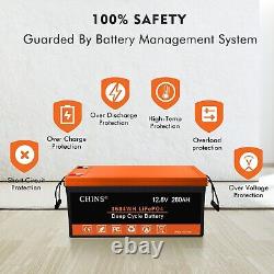 CHINS LiFePO4 Battery 12V 280Ah, For Golf Cart, Trolling Motor and Off-Grid