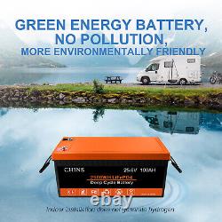 CHINS LiFePO4 Battery 24V 100Ah 2.56KWH Lithium Battery Built-in BMS for RV Camp