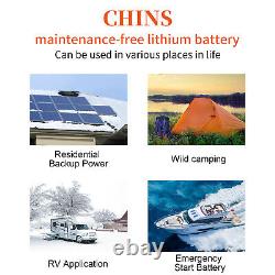 CHINS LiFePO4 Battery Bluetooth Smart 12V 100AH Support Low Temperature Heating