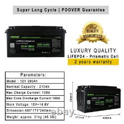 Deep Cycle 200Ah 12v Lithium Iron Phosphate Lifepo4 BMS Battery for RV Off-Grid