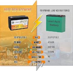 Deep Cycle LiFePO4 Btrpower 12V 100Ah Battery Pack Rechargeable for RV Solar