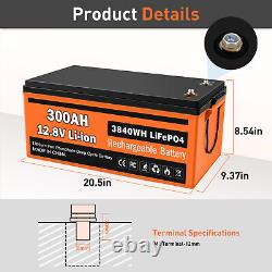 Deep Cycle LiFePO4 Lithium Battery 12V 12/30/50/100AH for RV Boat Solar Home lot