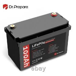 Dr. Prepare 12V Volts 100Ah LiFePO4 Lithium Iron Phosphate Battery With BMS