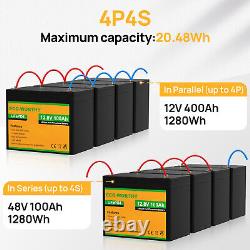 ECO-WORTHY 12V 100AH LiFePO4 Lithium Battery BMS 4000+ cycles For RV Solar Panel