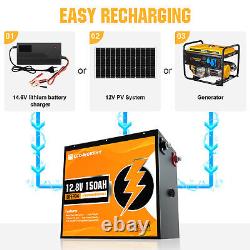 ECO-WORTHY 12V 24V 300Ah LiFePO4 Lithium Battery(2 Packaging 150Ah)for RV Home