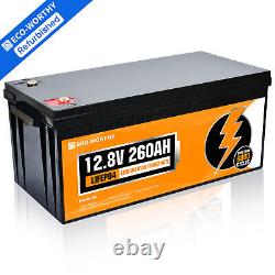 ECO-WORTHY 12V 260Ah LiFePO4 Lithium Battery 6000+ Cycle Certified Refurbished