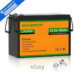 ECO-WORTHY 24V 100Ah LiFePO4 Battery BMS 4000 circulation Certified Refurbished