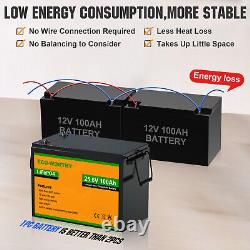 ECO-WORTHY 24V 100Ah LiFePO4 Battery BMS 4000 circulation Certified Refurbished