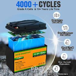 ECO-WORTHY 36V 48V 50Ah 100Ah LiFePO4 Lithium Battery Solar System RV Golf Cart
