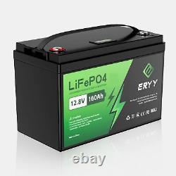 ERYY 12V 160Ah LiFePO4 Deep Cycle Lithium Battery for RV Solar Trolling Motor US