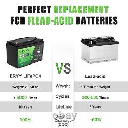 ERYY 12V 160Ah LiFePO4 Deep Cycle Lithium Battery for RV Solar Trolling Motor US