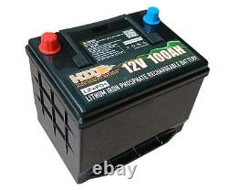 HIQBATTERY 12V 100AH LiFePO4 Lithium Iron Battery for RV Solar Trolling Motor