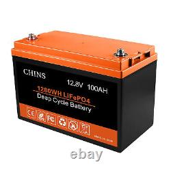 (HI/AK/PR)CHINS LiFePO4 Battery 12V 100Ah/ Smart Bluetooth LiFePO4 Battery