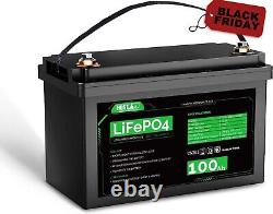 HQST 12 Volt 100Ah LiFePO4 Lithium Iron Phosphate Battery, Series and Parallel