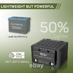 HQST 12 Volts 100Ah LiFePO4 Lithium Iron Phosphate Battery, Built-in 100A BMS