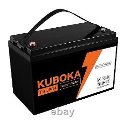 KUBOKA 12V 100Ah LiFePO4 Battery, Built-in 100A BMS (Slightly Used)