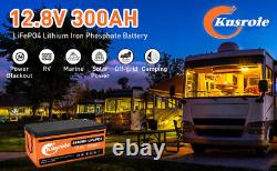 Kusroie 12V 100Ah LiFePO4 Lithium Iron Battery BMS IP65 Solar Home Off-Grid Lot